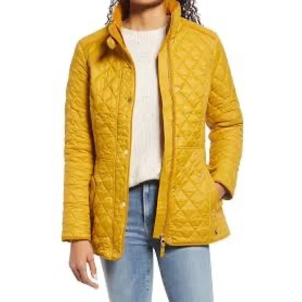 Joules‎ Newdale quilted jacket caramel gold size small